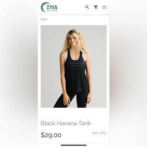 Zyia Havana Black Tank Top